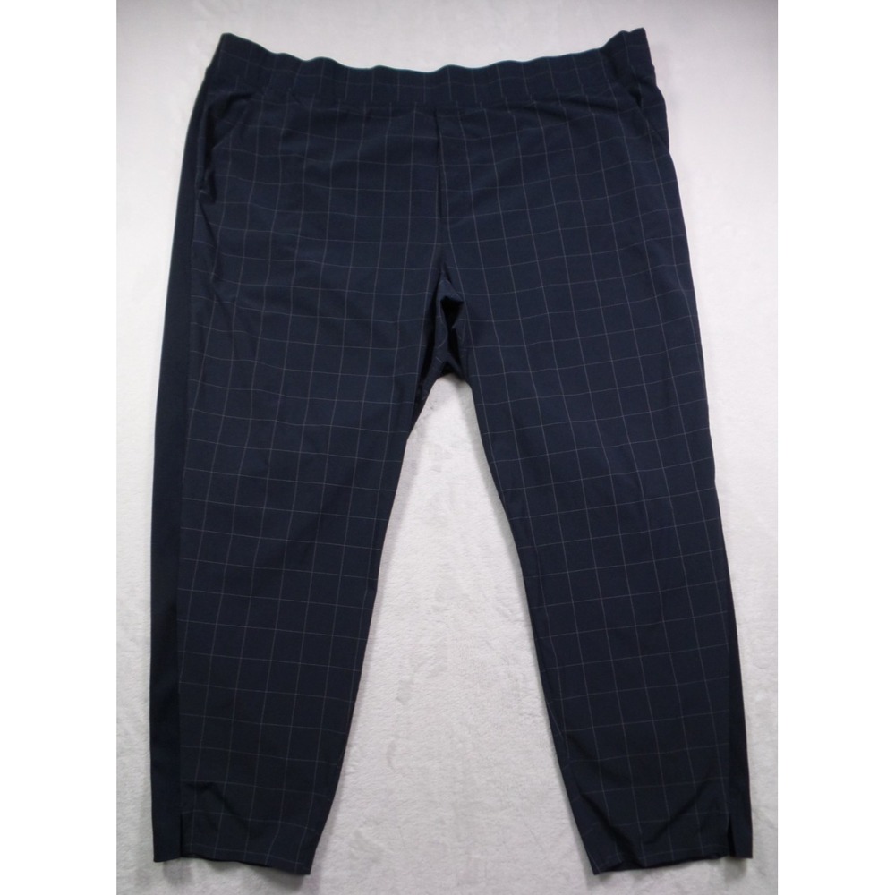 Athleta Pants Womens Size 24 Blue Plaid Brooklyn Textured Ankle Stretch Pull On